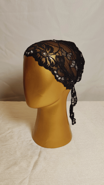 Plain Lace Cap - Black